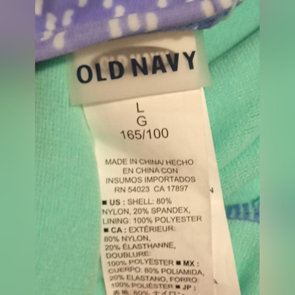 Lrg Old Navy Purple Patterned One-Piece Swimsuit - Picture 3 of 3